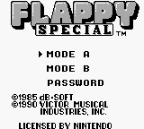 Flappy Special title screen for GameBoy